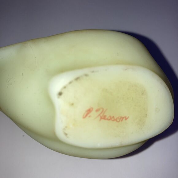 Fenton Pink Blossom Satin Custard Happiness Bird ~ Hand painted  Signed - Picture 3 of 6